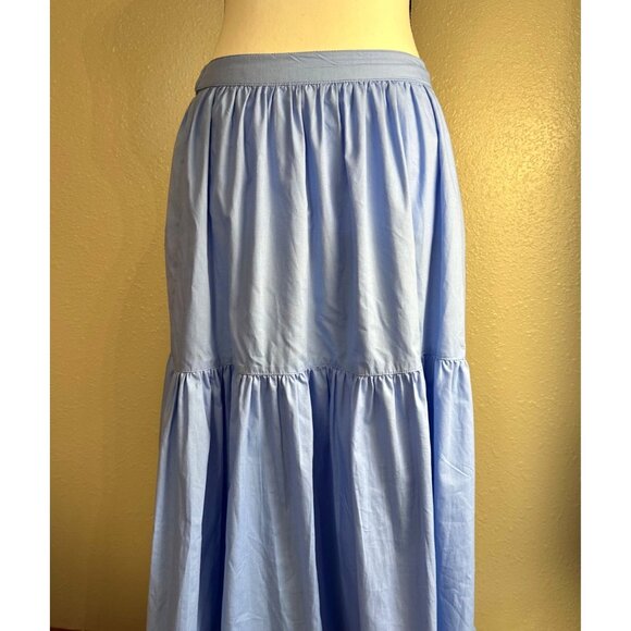 Abercrombie Womens Maxi Skirt Blue XS Gypsy Western Peasant Style Cottagecore - Picture 7 of 12